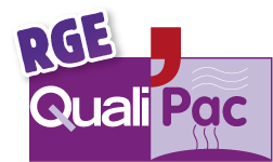 Logo Qualipac RGE, Frédéric Denieau, pompe à chaleur à Sèvremont